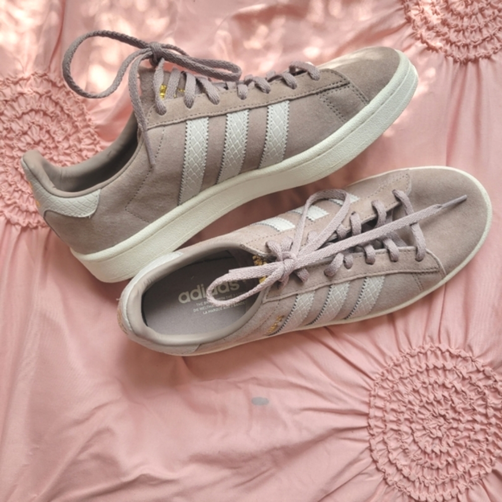 Adidas Tan Grey Campus Sneakers